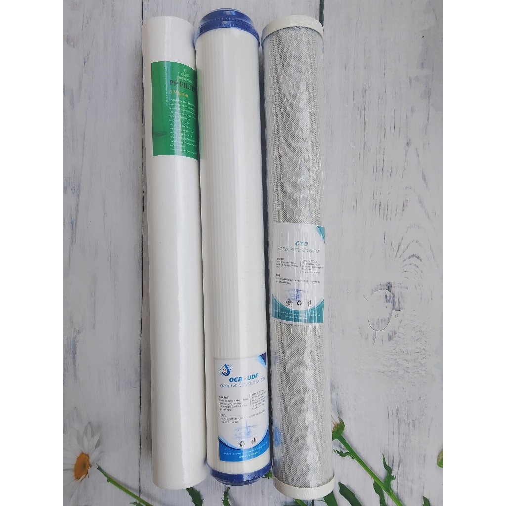 Bộ lõi lọc nước 20 inch , bộ 3 lõi lọc nước máy lọc nước 30, 50 lit/h