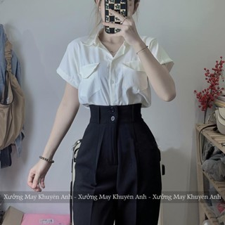 Quần tây nữ cạp cao 2 cúc 1 nút đi học làm công sở cạp có đai dáng quần baggy nữ lưng cao vải Vitex cao cấp đáy cao mặc