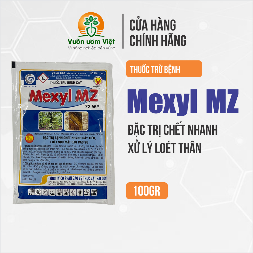 Thuốc trừ bệnh Mexyl MZ 720WP chuyên trị thán thư, mốc sương, thối nhũn, sương mai - 100gr
