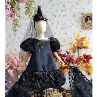 Váy Đuôi Sóng Bé Gái Cao Cấp, Đầm Halloween Bé Gái Siêu Yêu, Tặng Kèm Bờm