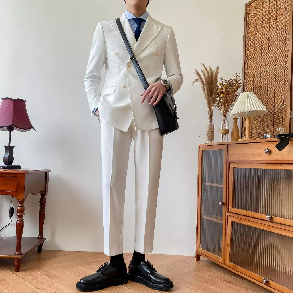 Blazer, Bộ Vest Nam KAI Store Vest Nam, Blazer Nam Thời Trang Cao Cấp Áo 6 Nút Thiết Kế Trẻ Trung Năng Động BL13