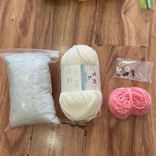 Amigurumi - Set Len Tự Móc Thỏ Mặc Yếm