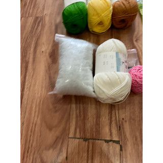 Amigurumi - Set Len Tự Móc Thỏ Mặc Yếm
