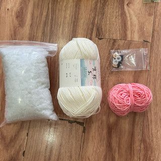 Amigurumi - Set Len Tự Móc Thỏ Mặc Yếm