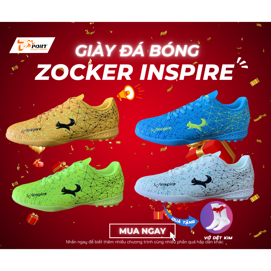 [XẢ HÀNG] Zocker INSPIRE - Giày Đá Bóng Sân Cỏ Nhân Tạo - KHÔNG KÈM QUÀ TẶNG - 7Sport.vn