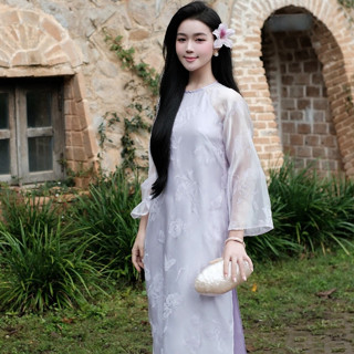 Áo Dài Thủy Vân - EDINI - A1658VI - A1692VI