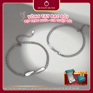 Vòng tay đôi nam nữ Duyson Silver bạc 925 xi kim lắc tay cặp tình yêu vô cực [LTXK30]