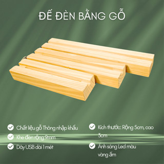 Đế đèn led bằng gỗ tự nhiên làm đèn epoxy