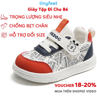 Giày Tập Đi Cho Bé Siêu Nhẹ Chống Bẹt Chân TINYFEET BD04 Giày Thể Thao Cho Bé Trai Bé Gái Chống Trơn Trượt 1 Tuổi 2 Tuổi