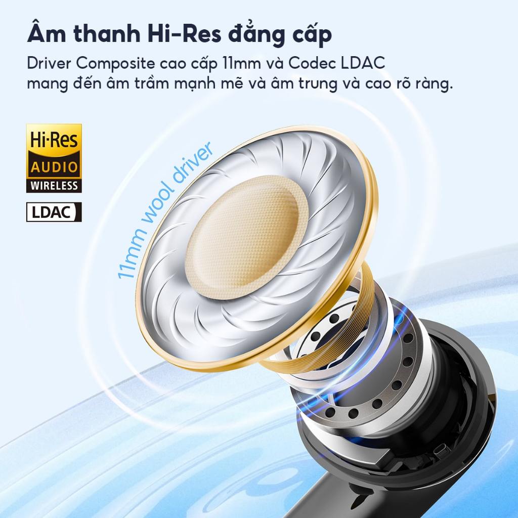 Tai nghe Bluetooth Earfun Air 2 NC âm thanh LDAC, hires chống ồn ANC | BigBuy360 - bigbuy360.vn