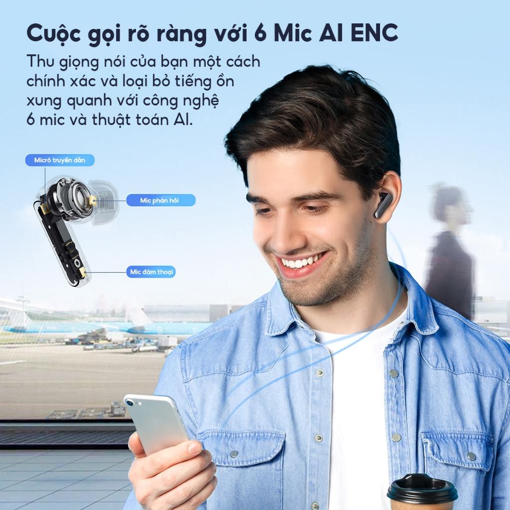 Tai nghe Bluetooth Earfun Air 2 NC âm thanh LDAC, hires chống ồn ANC | BigBuy360 - bigbuy360.vn