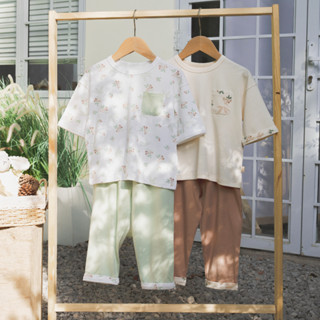 Bộ tay lỡ cổ tròn, quần dài Mimo - Pure Cotton BCT120400