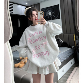 Sét váy áo sweater chân váy nơ xoè nỉ tàu l1