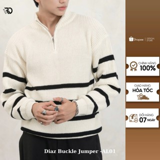 Áo Len Diaz Buckle Jumper Ryder, form Regular, khoá kéo, trẻ trung, giữ ấm tốt
