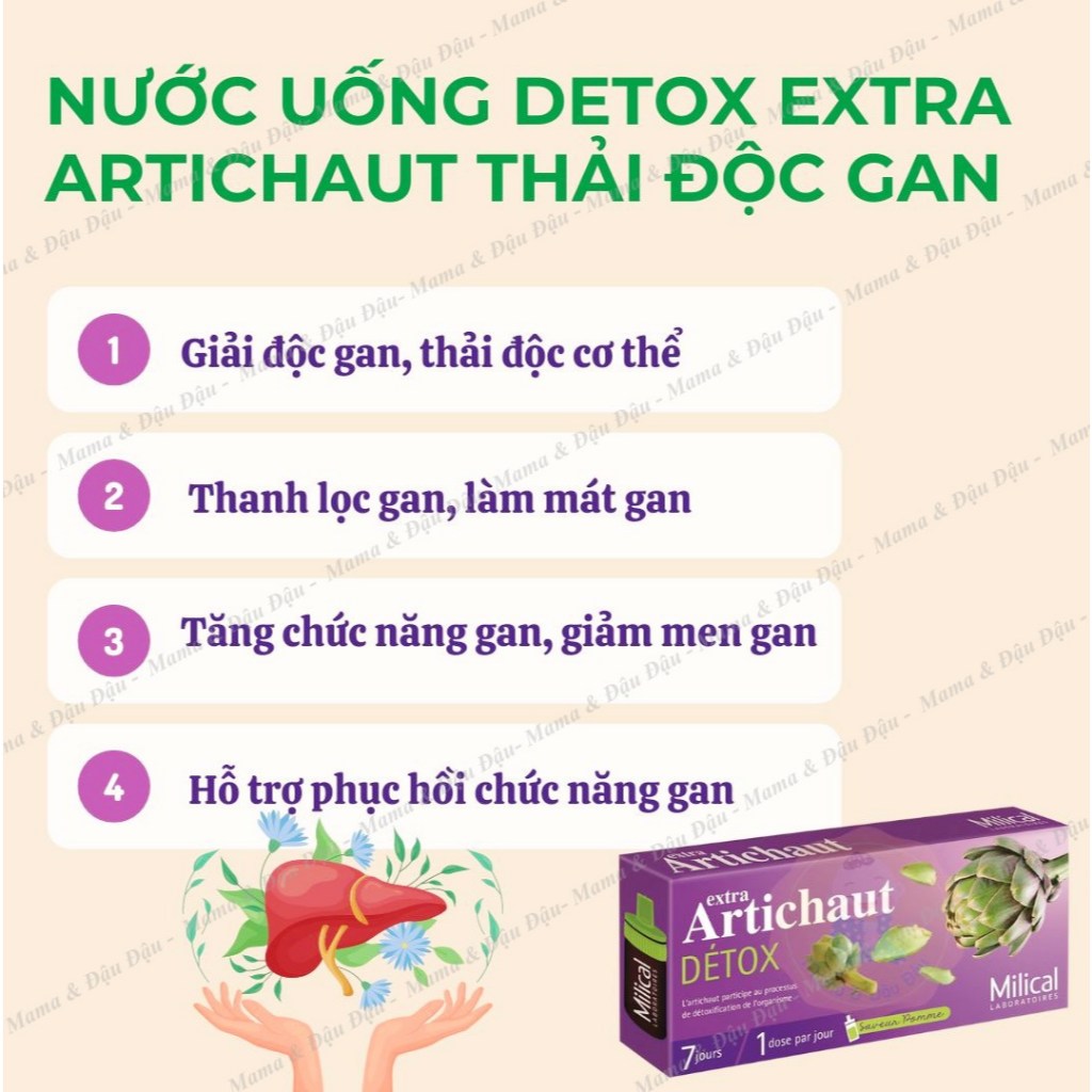 [Mẫu mới][Date 2026] Nước uống Detox Milical giảm mỡ, mát gan, thải độc- hộp 7 ống