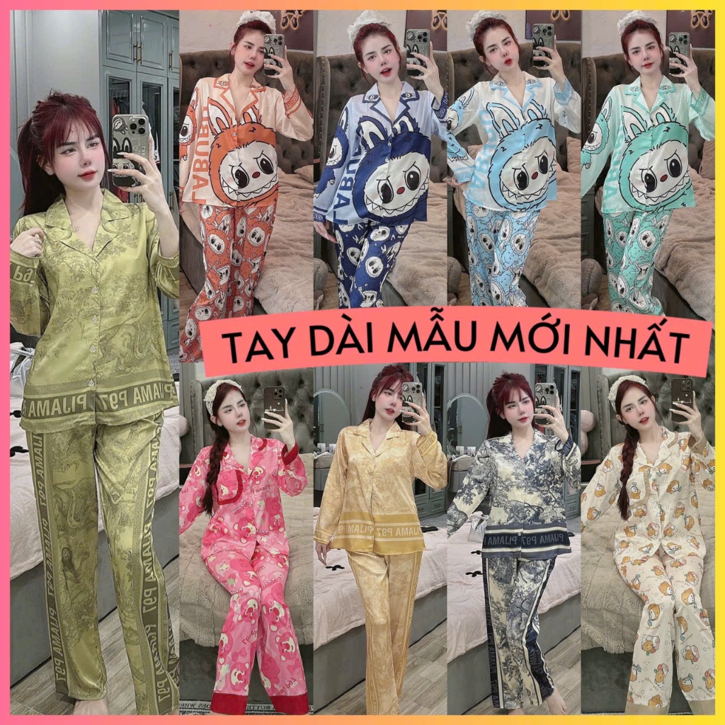 Đồ bộ tay dài lụa thiết kế mới nhất , size dưới 60kg , đồ bộ nữ , pijama nữ giá rẻ tận xưởng đồ bộ p