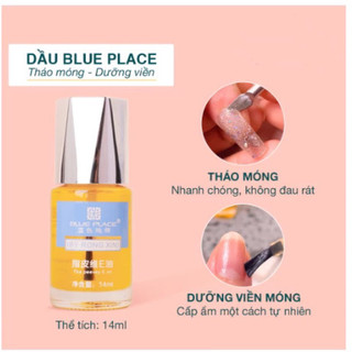 Dầu tháo móng úp , móng đắp gel bột Blue Place siêu nhanh không hại móng chuẩn hãng chai 14ml