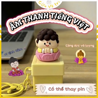 Móc Khoá Tích Đức Ông Phật Tiếng Việt - Ai Người Chửi Mắng Thì Ta Giả Điếc -Thay pin- Móc Chìa Khoá