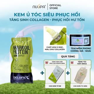 Kem ủ tóc Collagen DELOFIL 500ML phục hồi tóc hư tổn nặng, kích mọc tóc, dưỡng tóc vào nếp, dưỡng mềm mượt -Nuspavietnam