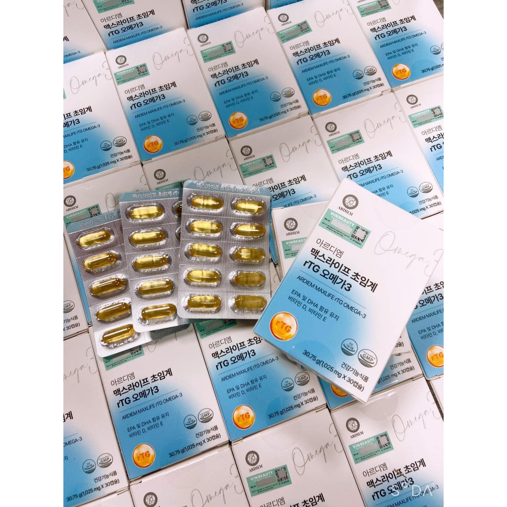 Ardiem Maxlife rTG Omega-3 – Viên uống bổ não, hỗ trợ sức khỏe mắt, tim mạch và da