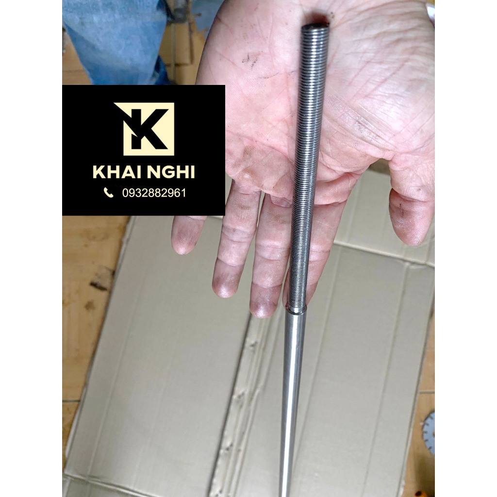 Thanh ren mịn Inox 304 chuẩn hệ mét M12x1, M12x1.25 M12x1.5 M10x1.25 M10x1 M8x1 dài 20cm