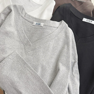 ÁO THUN NỮ DÀI TAY CỔ TIM THU ĐÔNG,CHẤT COTTON KHÔ 3158 DÀY DẶN , GIỮ NHIỆT