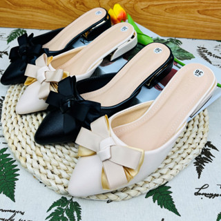 HN-11 (Tăng Size) Giày Dép Nữ Sục 3P Nơ Lụa Êm Chân Chuẩn Hàng Shop - HẠNH NGUYÊN STORE