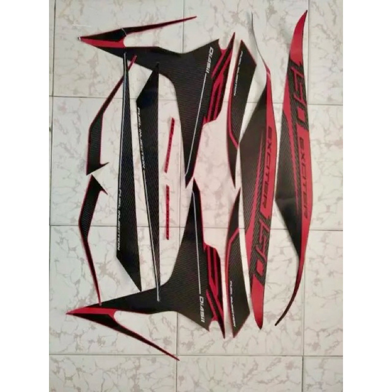 Bộ  tem xe exciter Rc 150 2017 màu đỏ đen hàng nhập Thái Lan theo xe nhập khẩu thái lan dành  riêng 