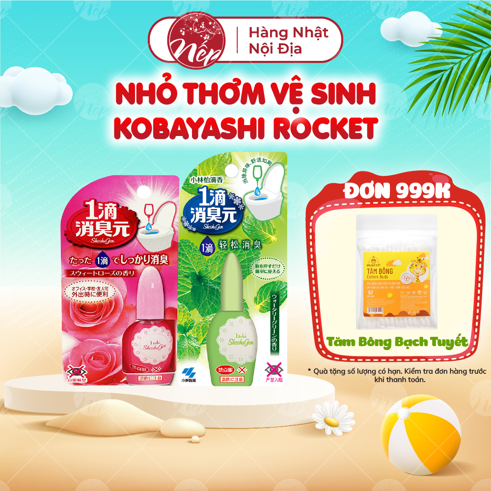 Nhỏ Thơm Vệ Sinh Toilet Kobayashi Rocket Hương Hoa Hồng Hương Bạc Hà 20Ml - Nếp Shop