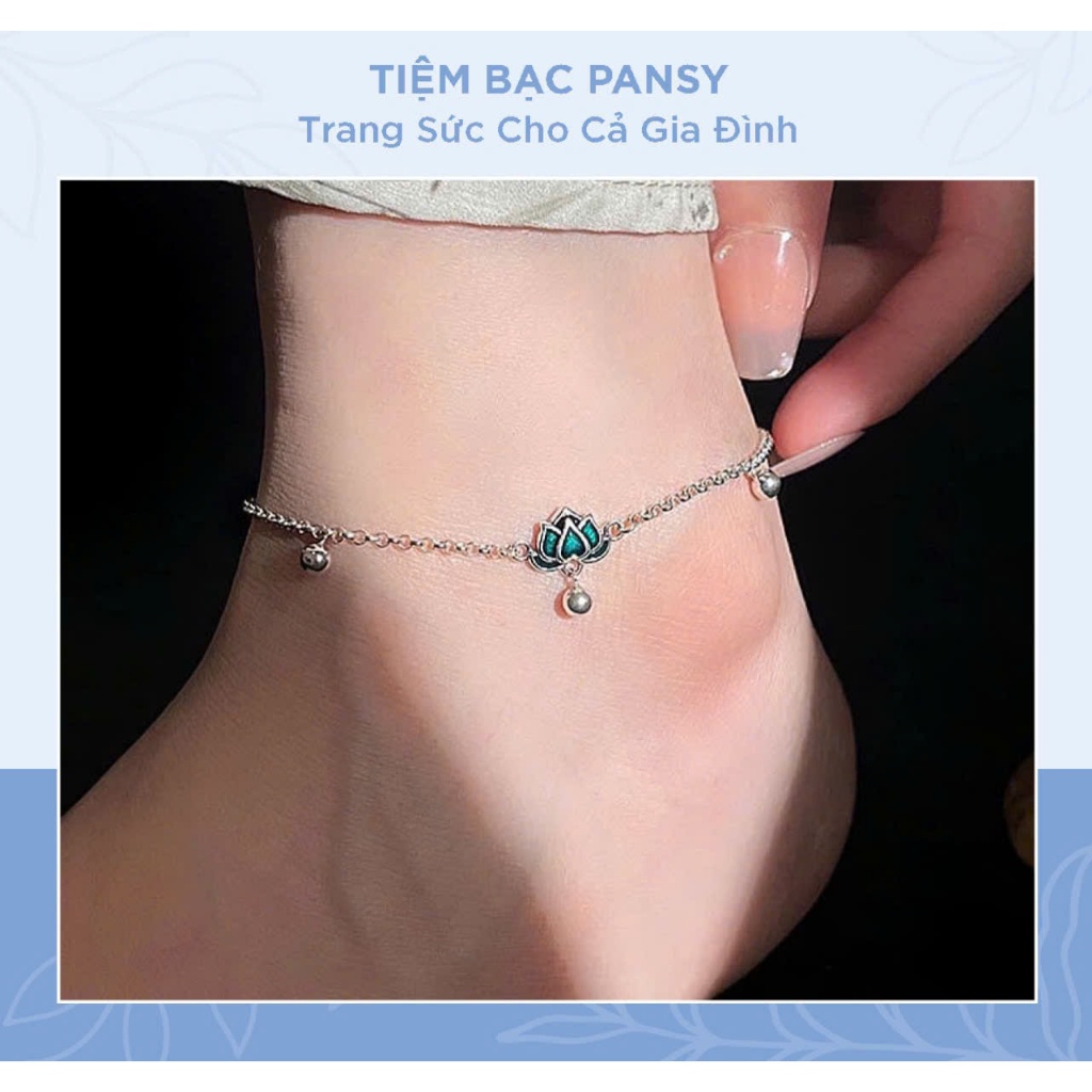 Lắc chân bạc nữ hoa sen - Lắc chân bạc đẹp Tiệm bạc Pansy