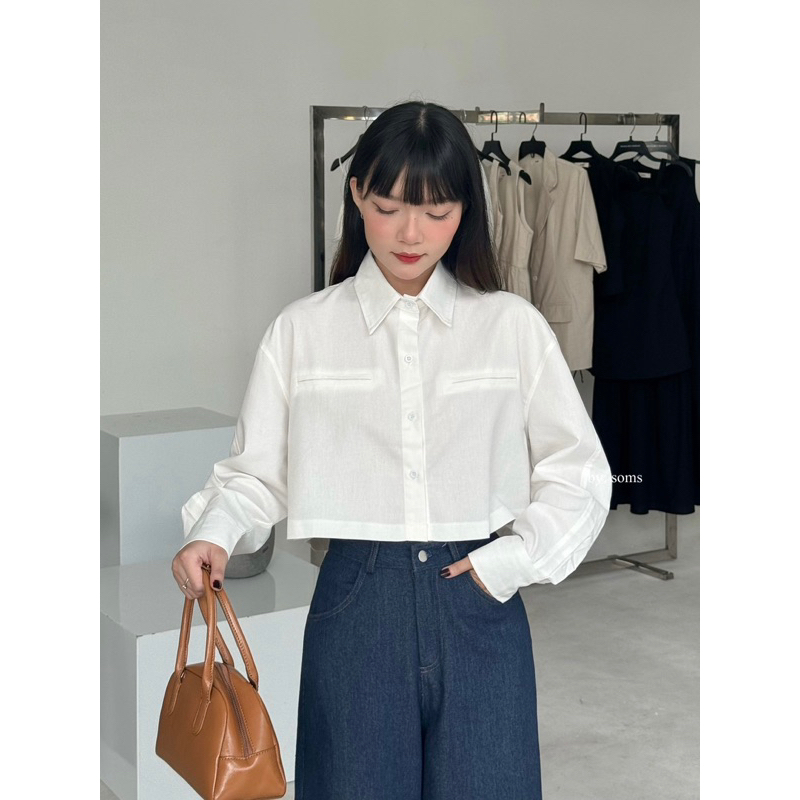 Áo sơmi croptop linen - 𝐋𝐢𝐧𝐞𝐧 𝐒𝐡𝐢𝐫𝐭