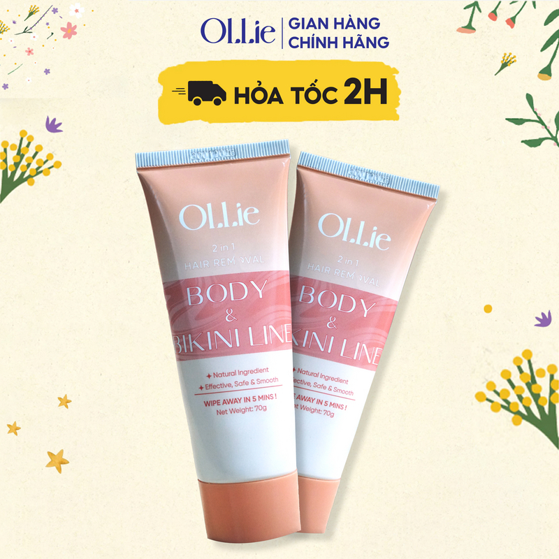 Combo 2 Kem tẩy lông OLLIE , tẩy lông vùng kín, nách, tay, chân 70ml