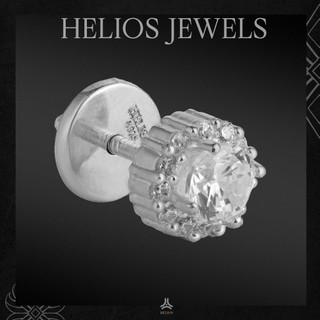  Khuyên tai bạc nam nữ HeliSilver Mystery - Đá Trắng s925 KTB147 