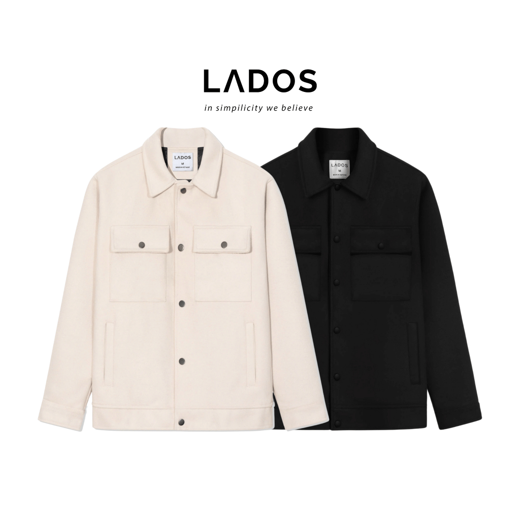 Áo khoác dạ nam LADOS-2114 túi hộp, chất dạ cao cấp dày mịn đứng form, phong cách Hàn Quốc