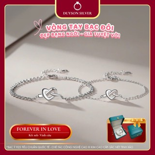  Vòng tay đôi nam nữ Duyson Silver bạc 925 xi kim lắc tay cặp trái tim vĩnh cửu  LTXK31  