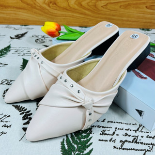 HN-01 Giày Dép Nữ Sục 3P Nơ Ú Sáng Tạo Chuẩn Size Êm Chân Chuẩn Hàng Shop - HẠNH NGUYÊN STORE