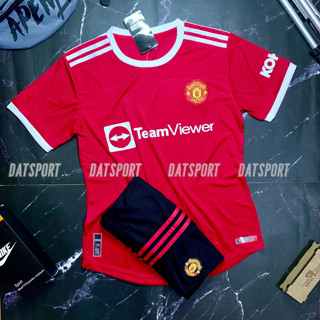 ( Chỉ Có Áo ) Áo đá banh CLB Manchester United Đỏ Teamviewer sân nhà 2021/22 vải thái cao cấp L1