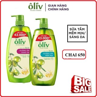 Sữa Tắm Dưỡng Ẩm Mềm Mịn Oliu Oliv Natural Nourish Chai 650ml Tặng Túi Sữa Tắm 350ml