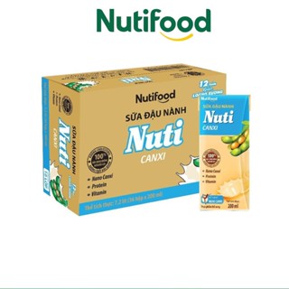 Thùng 36 Hộp/ Bịch 200mL Sữa Đậu Nành Nguyên Chất/ Canxi Nuti - NUTIFOOD SHOP
