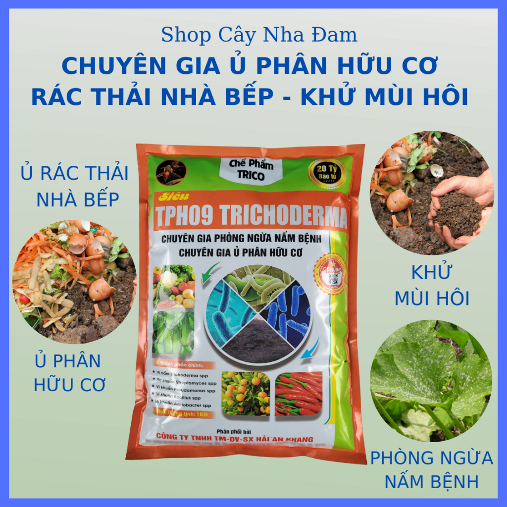 Chế Phẩm TRICHODERMA Chuyên Ủ Các Loại Phân Hữu Cơ Cho Mọi Cây Trồng (Túi 1KG)