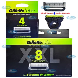 Hộp lưỡi dao cạo râu Gillette Labs (đầu cạo 5 lưỡi cao cấp - không bao gồm tay cầm)