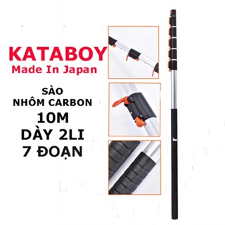 sào nhôm carbon rút 10m KATABOY made in japan kết hợp được với đầu kéo và cưa móc cắt cành trên cao, dụng cụ làm vườn