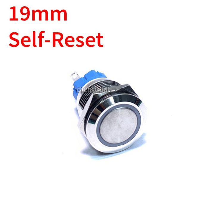 Nút Nhấn Self-Reset 19mm 5 Chân - Vòng Đèn 12V