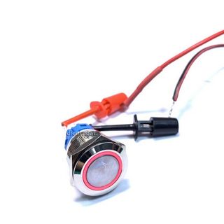 Nút Nhấn Self-Reset 19mm 5 Chân - Vòng Đèn 12V