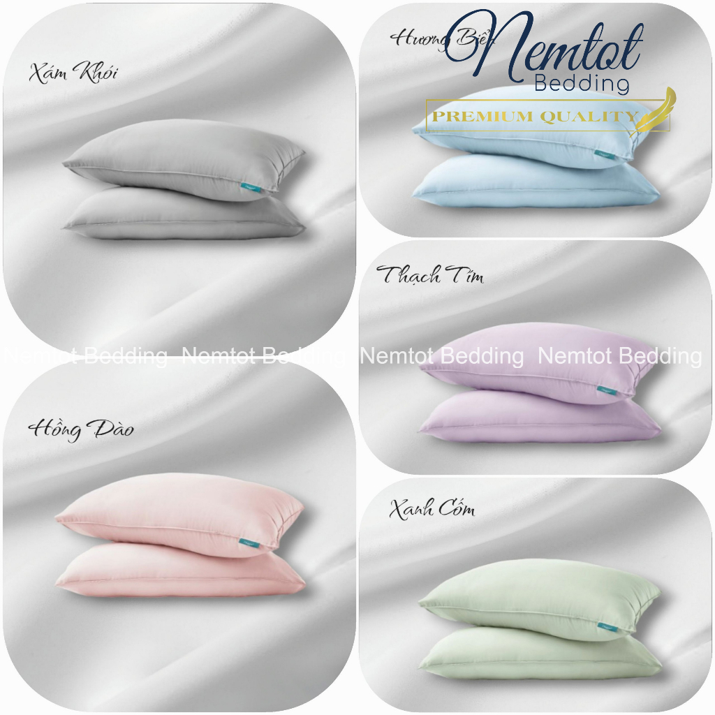 ❇️Vỏ Gối Nằm Tencel Ice Cool❇️ Vỏ Gối Nằm Lụa Tencel Cool Mềm Mịn, Nằm Thoáng Mát  _ Nemtot Bedding