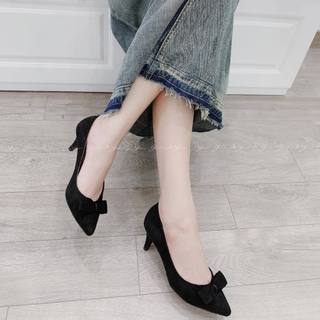 Giày Công Sở Nữ Cao Gót Đế nhọn 5 Phân, Guốc Nữ Mũi Nhọn Cao 5cm 0000001 [LY GIÀY]