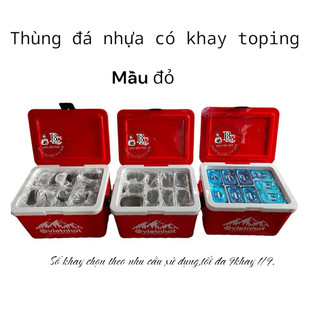thùng đá đỏ 60L,không kèm phụ kiện (không kèm khung khay bên trong)