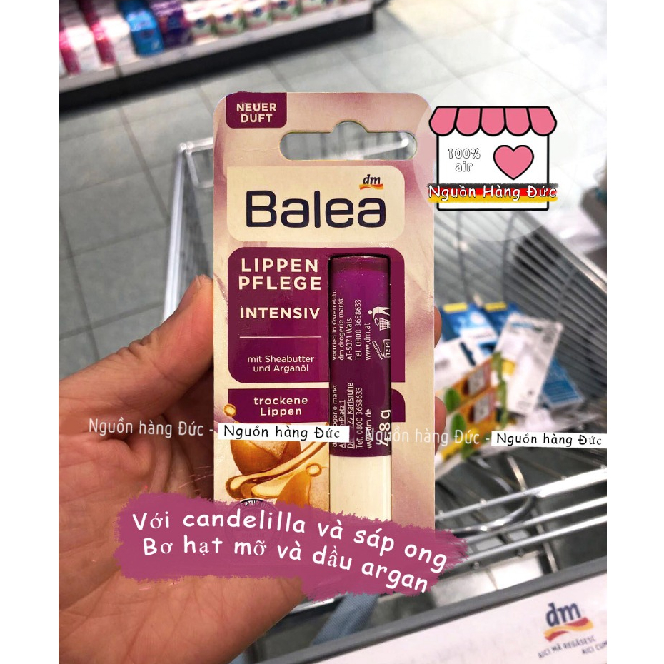 Son dưỡng môi Balea chuẩn Đức từ bơ hạt mỡ cấp ẩm chuyên sâu - Nguồn hàng Đức