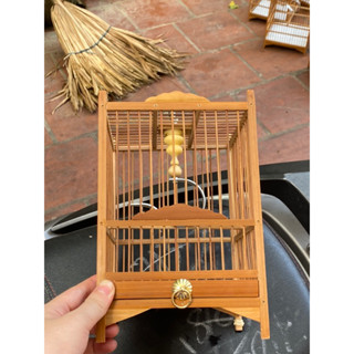 Khung lồng khuyên, khung Lồng chim hút mật kèm móc cóng áo hình vuông mini 16cm- Lồng chim Thế An An