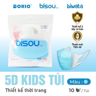  Combo 3 túi 30 cái khẩu trang cao cấp 5D Kids hiệu Bisou 